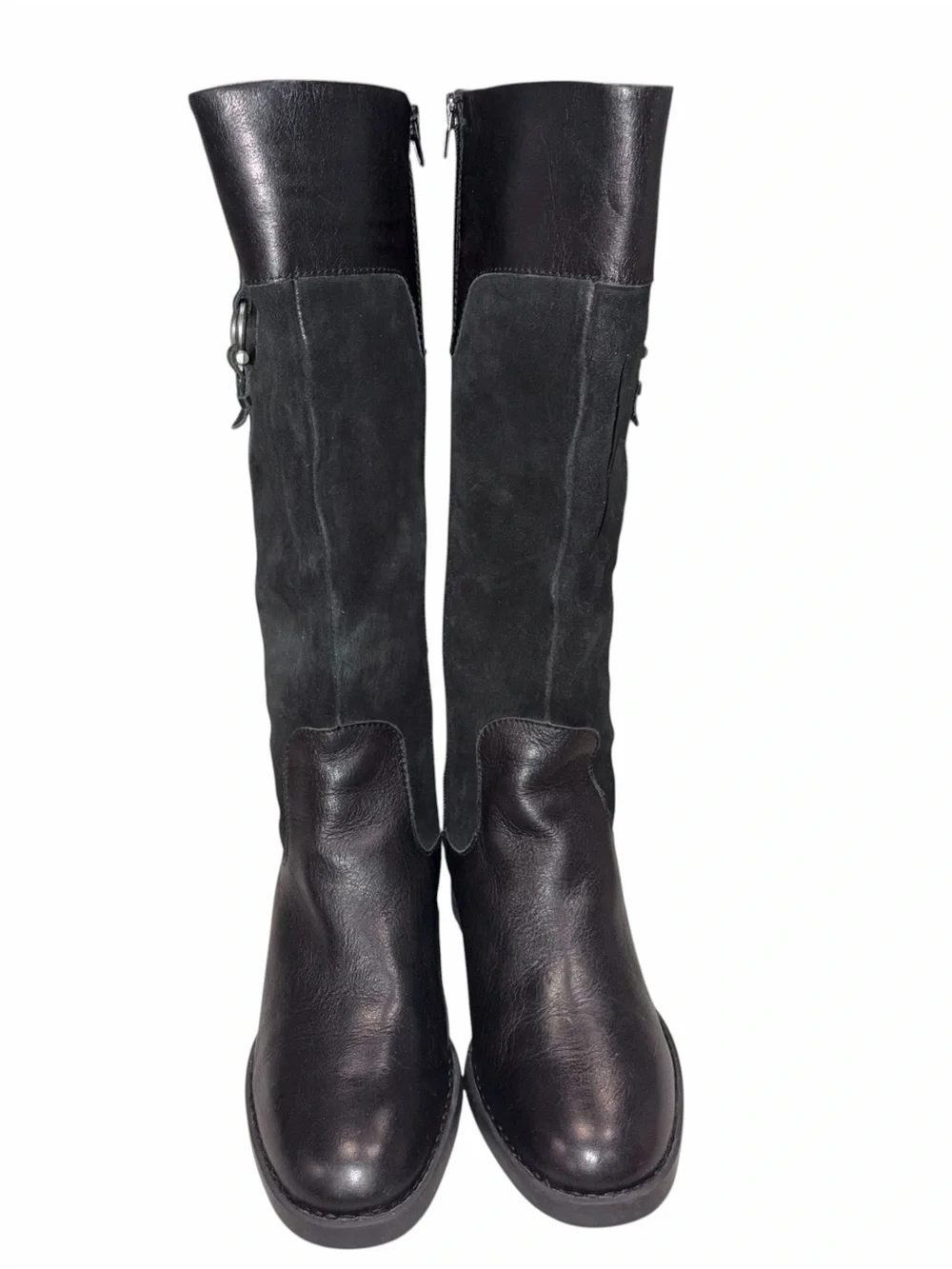 NEW Born Black Suede & Leather Ginger Tall Riding Boots Shoes size 9.5
